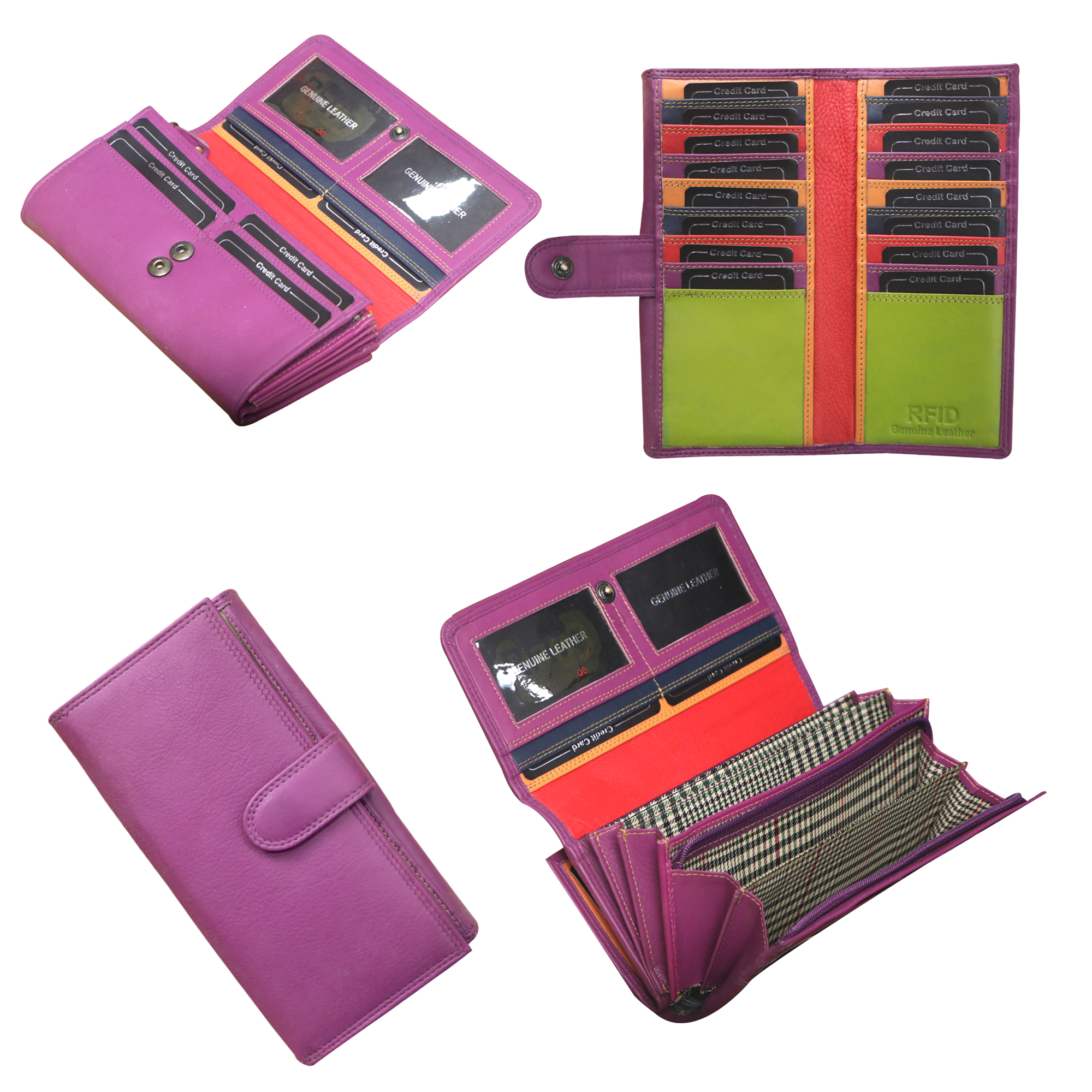 Continental Multi-Purple Clutch Wallet